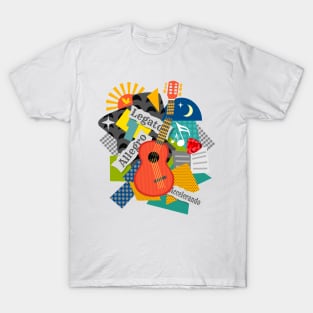 Cubist Guitar Collage T-Shirt